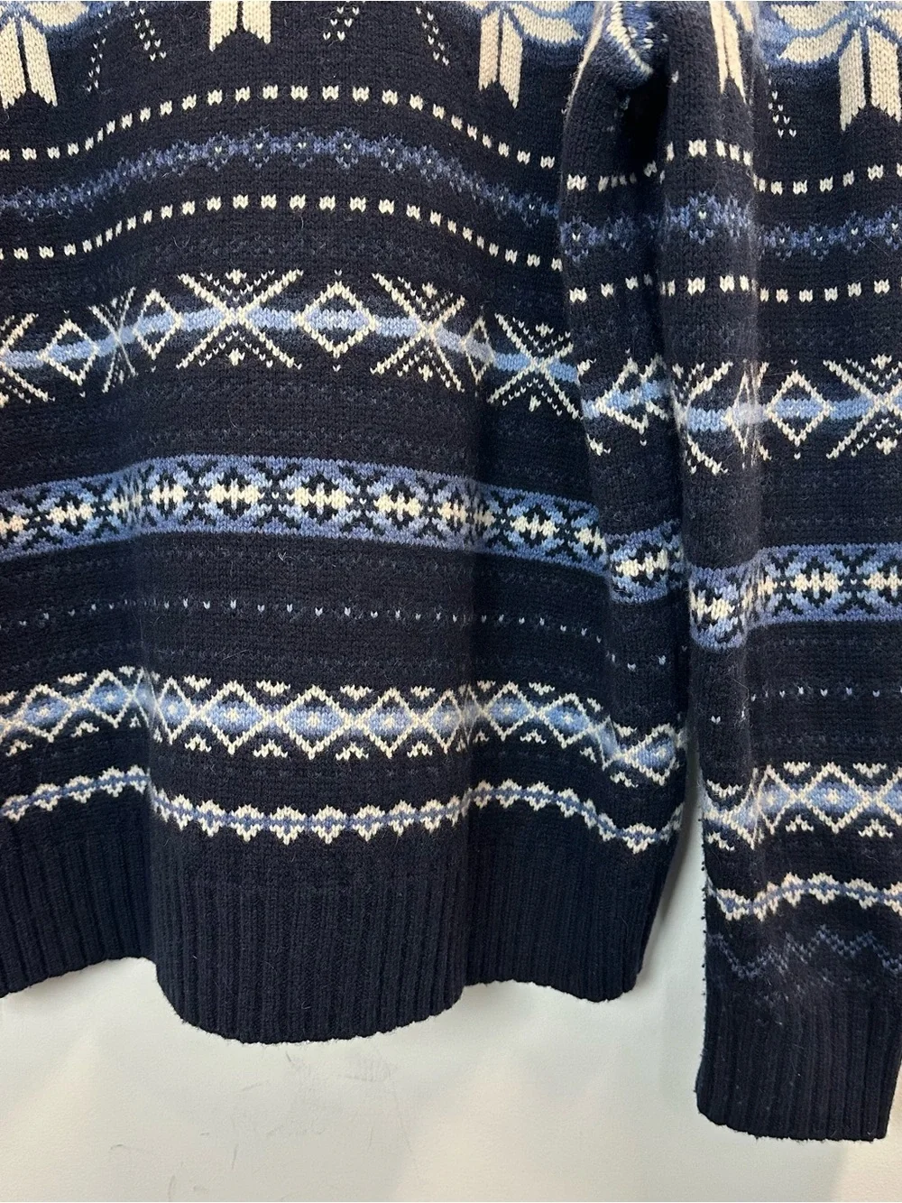 Polo by Ralph Lauren Snowflake Wool Shawl Jumper Sweater XL